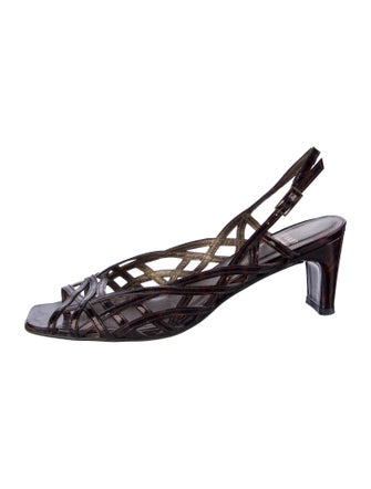 Stuart Weitzman Patent Leather Slingback Sandals