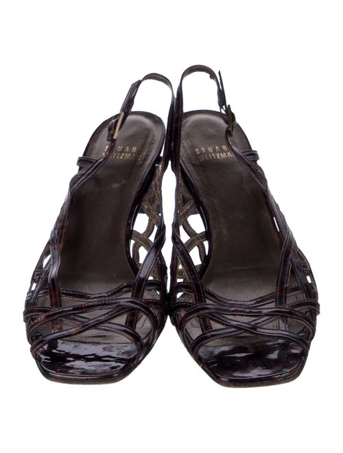 Stuart Weitzman Patent Leather Slingback Sandals