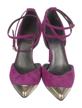 Stuart Weitzman Suede Printed D'Orsay Pumps