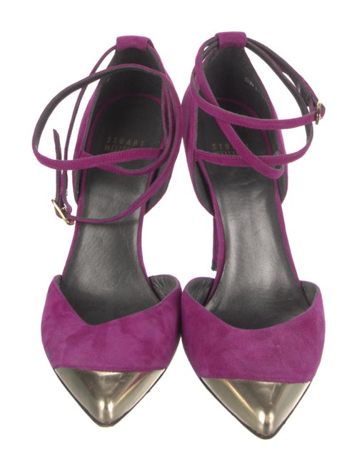 Stuart Weitzman Suede Printed D'Orsay Pumps