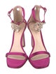 Stuart Weitzman Satin Crystal Embellishments Sandals