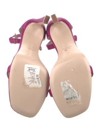 Stuart Weitzman Satin Crystal Embellishments Sandals