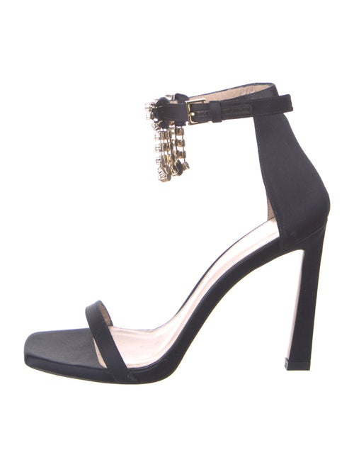 Stuart Weitzman Satin Crystal Embellishments Sandals