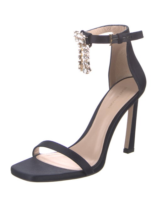 Stuart Weitzman Satin Crystal Embellishments Sandals