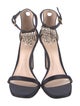 Stuart Weitzman Satin Crystal Embellishments Sandals