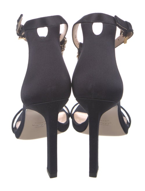 Stuart Weitzman Satin Crystal Embellishments Sandals
