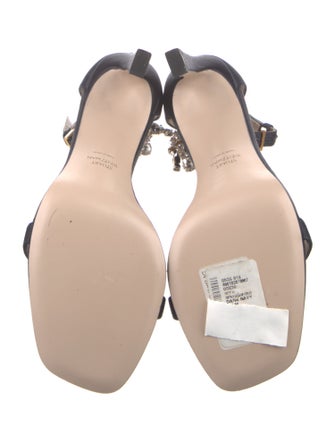 Stuart Weitzman Satin Crystal Embellishments Sandals