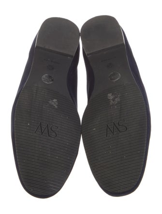 Stuart Weitzman Suede Crystal Embellishments Loafers