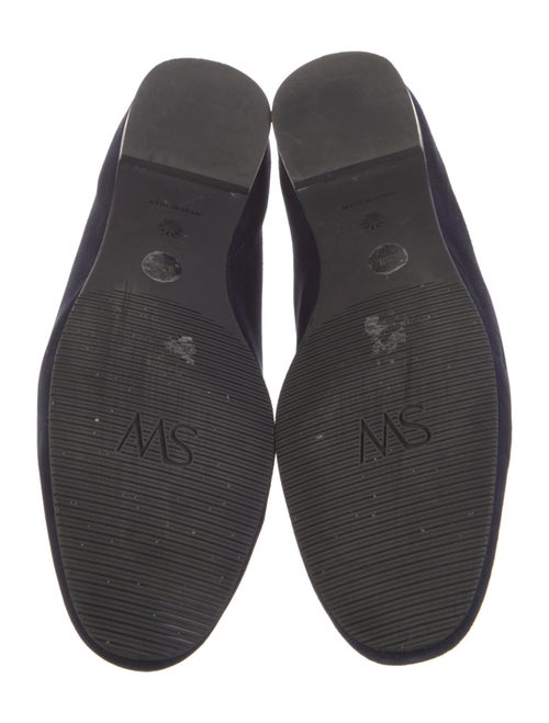 Stuart Weitzman Suede Crystal Embellishments Loafers