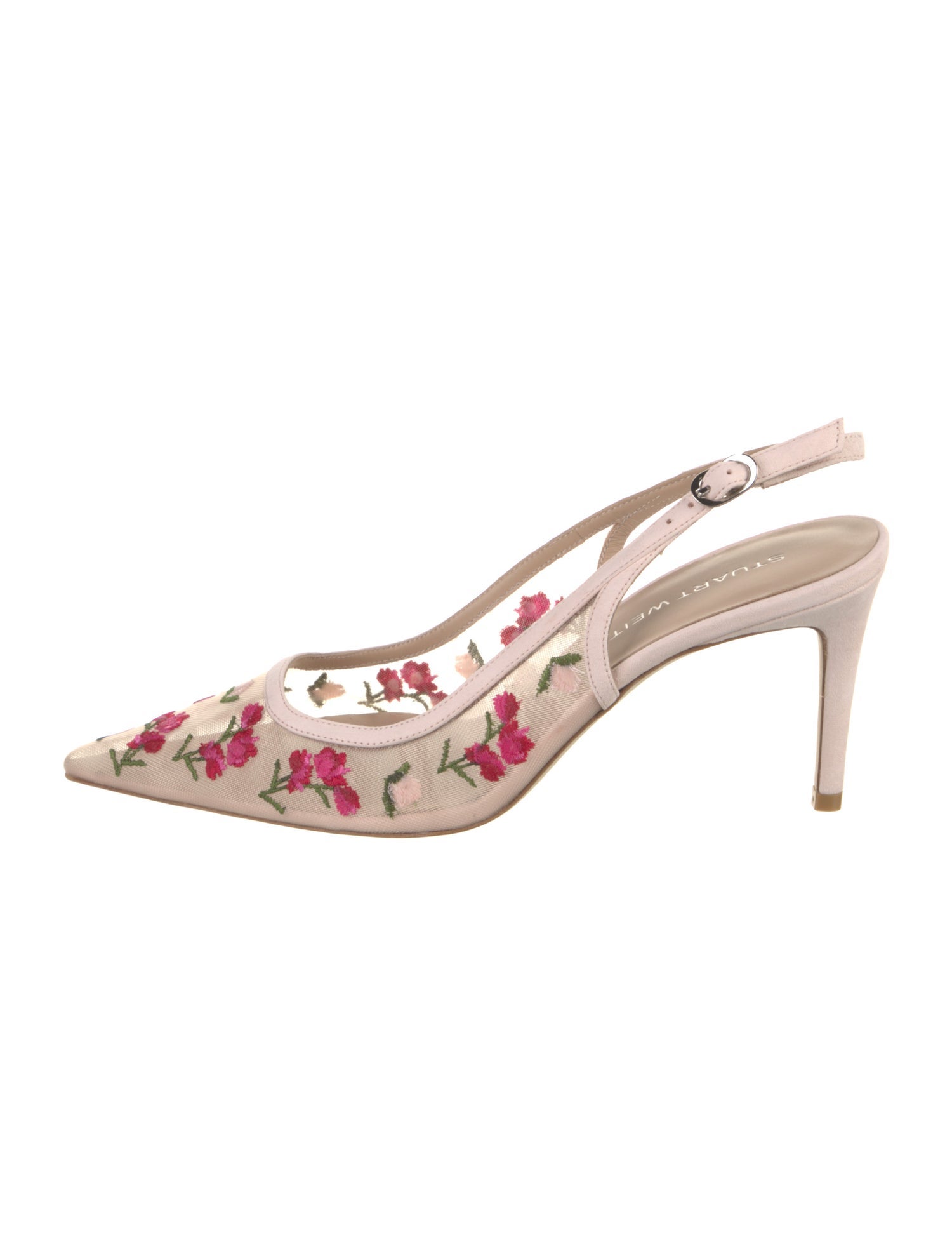 Stuart Weitzman Floral Print Slingback Pumps