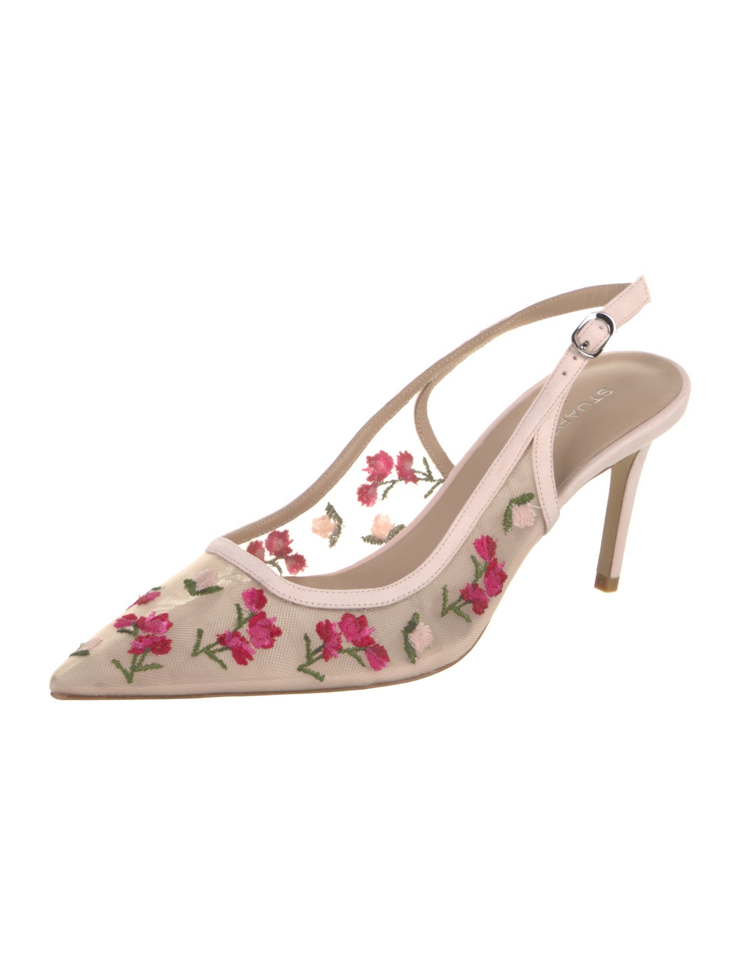 Stuart Weitzman Floral Print Slingback Pumps