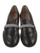 Stuart Weitzman Leather Chain-Link Accents Loafers