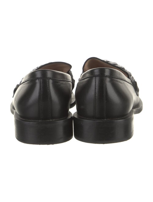 Stuart Weitzman Leather Chain-Link Accents Loafers