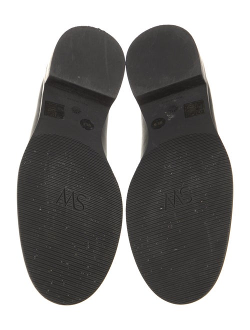 Stuart Weitzman Leather Chain-Link Accents Loafers