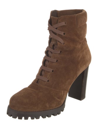 Stuart Weitzman Suede Lace-Up Boots