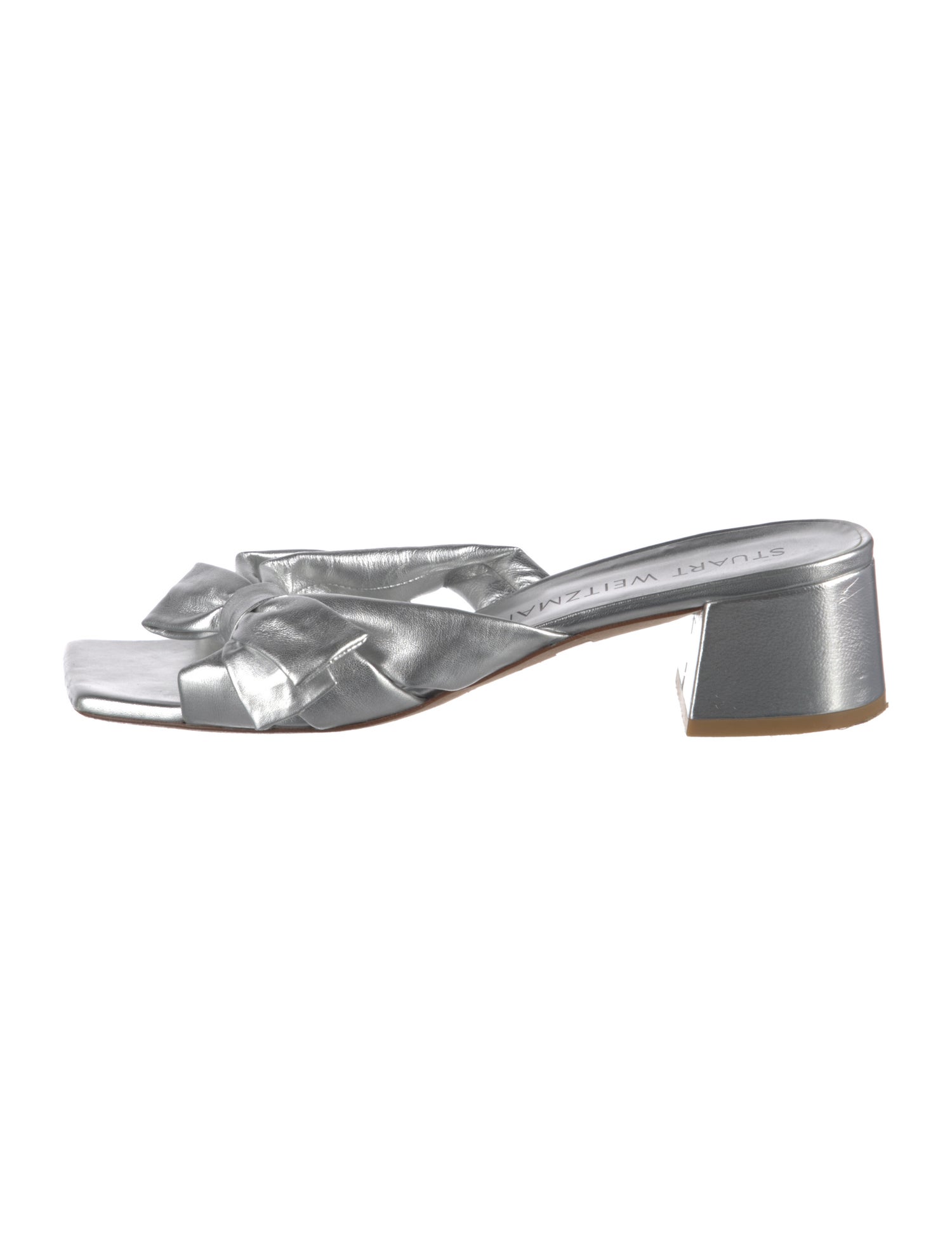 Stuart Weitzman Leather Printed Slides