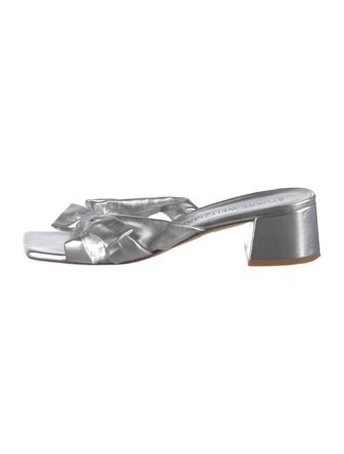 Stuart Weitzman Leather Printed Slides