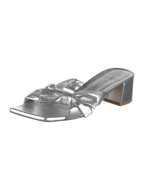 Stuart Weitzman Leather Printed Slides