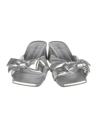 Stuart Weitzman Leather Printed Slides