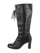 Stuart Weitzman Patent Leather Lace-Up Boots