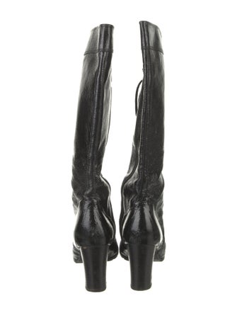 Stuart Weitzman Patent Leather Lace-Up Boots