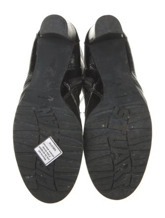 Stuart Weitzman Patent Leather Lace-Up Boots