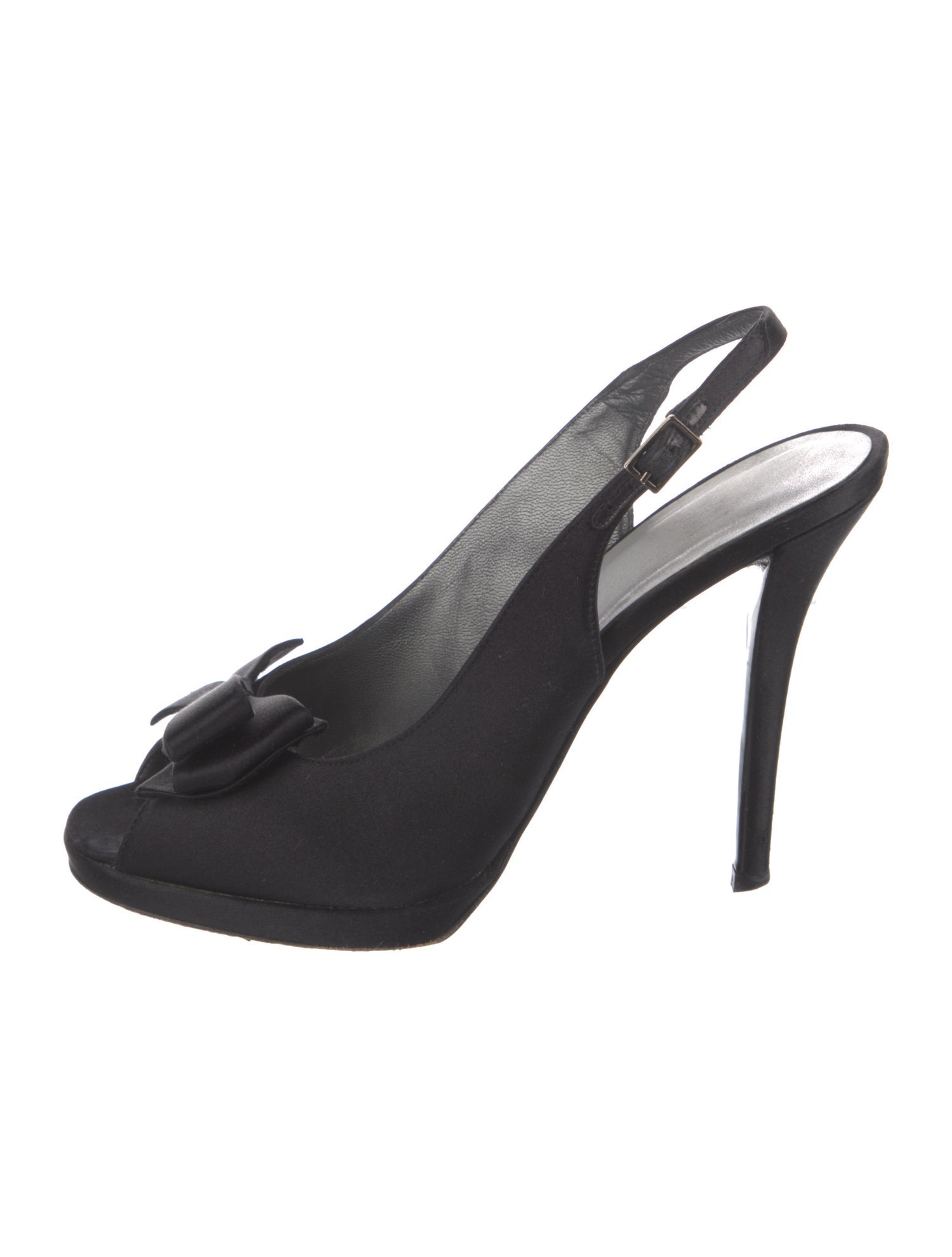 Stuart Weitzman Satin Bow Accents Slingback Sandals