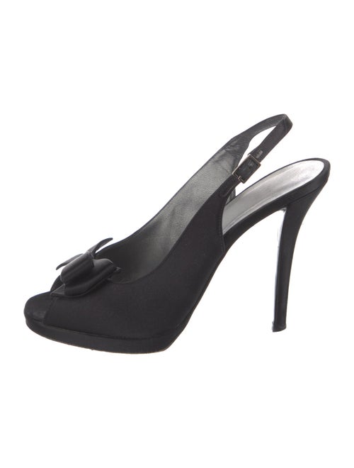 Stuart Weitzman Satin Bow Accents Slingback Sandals