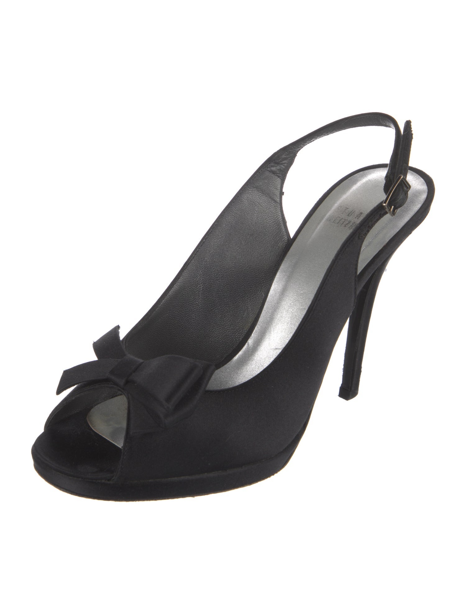 Stuart Weitzman Satin Bow Accents Slingback Sandals