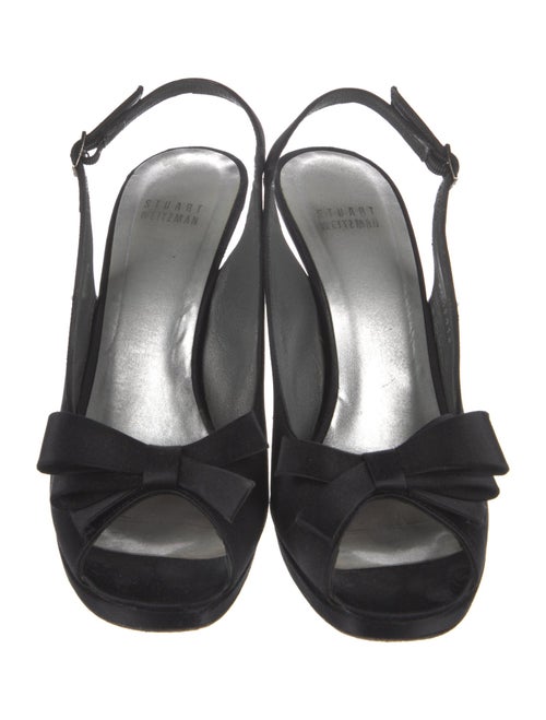 Stuart Weitzman Satin Bow Accents Slingback Sandals