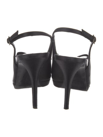 Stuart Weitzman Satin Bow Accents Slingback Sandals