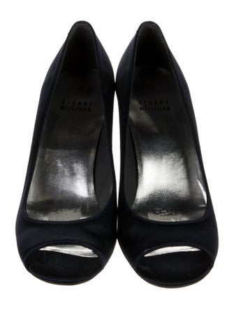 Stuart Weitzman Satin Crystal Embellishments Pumps