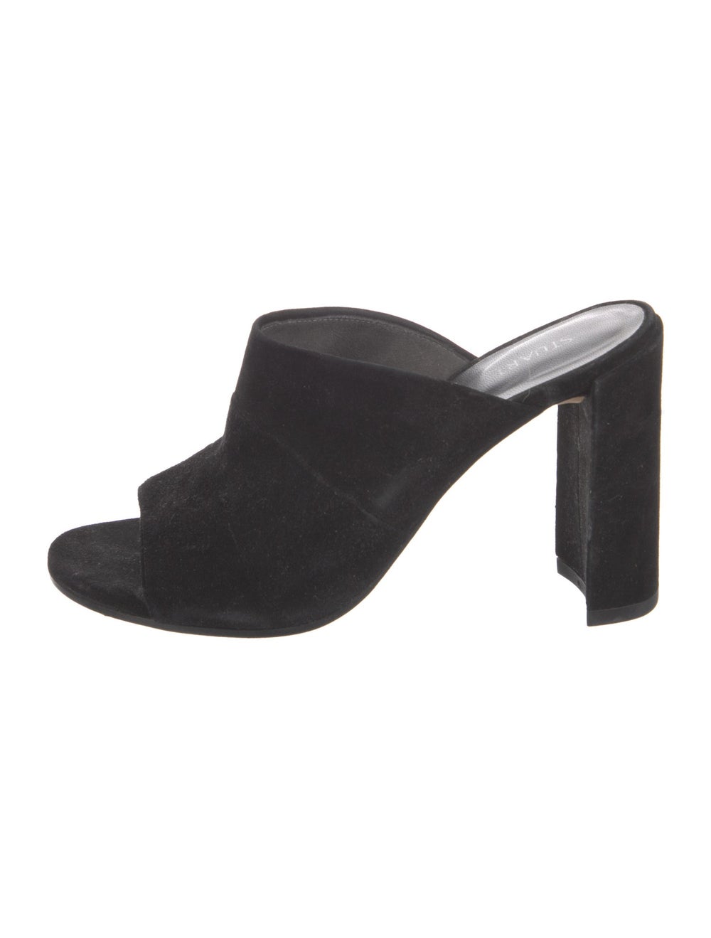 Stuart Weitzman Suede Slides Black - image 1
