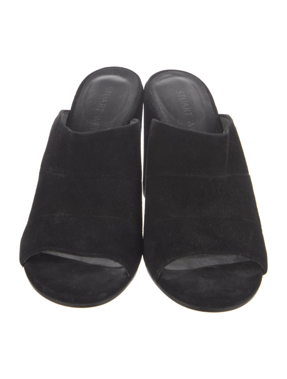 Stuart Weitzman Suede Slides Black - image 3