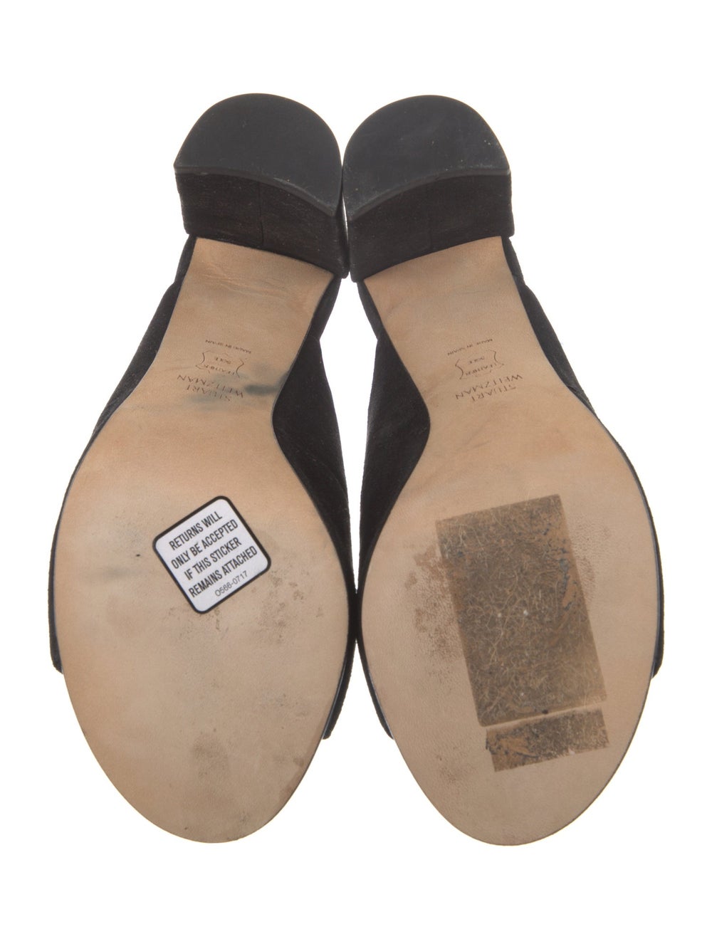 Stuart Weitzman Suede Slides Black - image 5