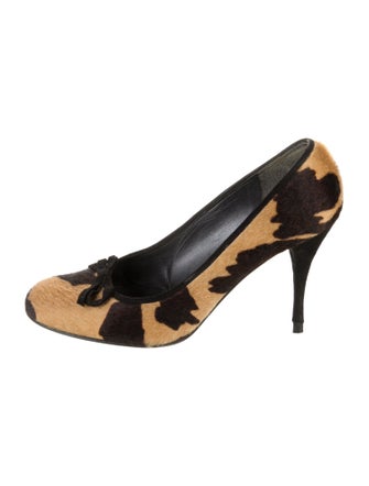 Stuart Weitzman Ponyhair Animal Print Slingback Pumps