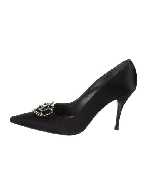 Stuart Weitzman Satin Crystal Embellishments Pumps