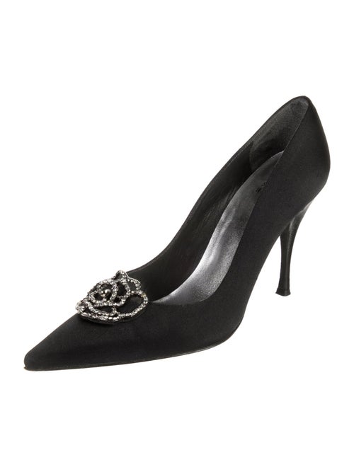 Stuart Weitzman Satin Crystal Embellishments Pumps
