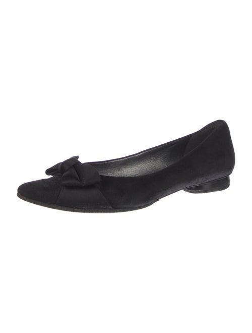 Stuart Weitzman Suede Bow Accents Flats