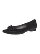 Stuart Weitzman Suede Bow Accents Flats