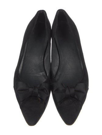 Stuart Weitzman Suede Bow Accents Flats
