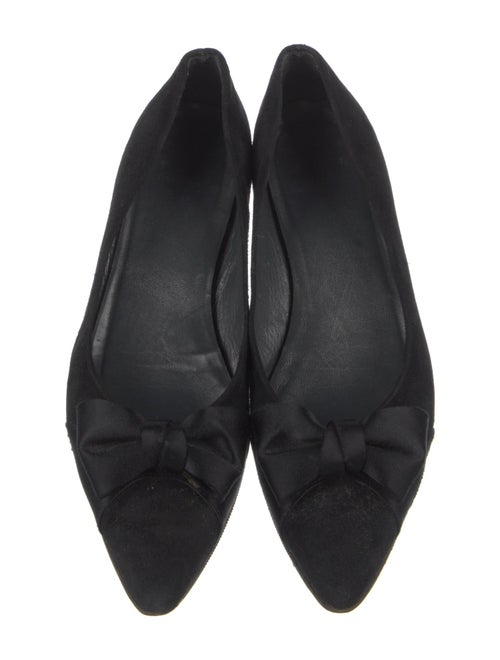 Stuart Weitzman Suede Bow Accents Flats