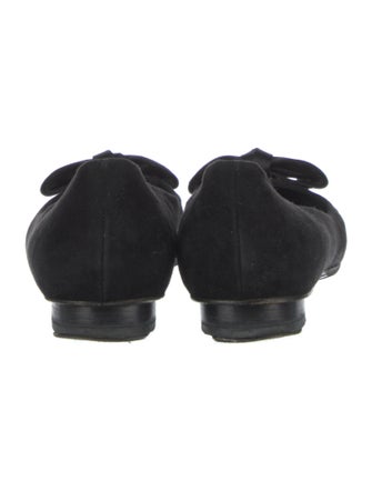 Stuart Weitzman Suede Bow Accents Flats