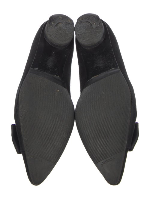 Stuart Weitzman Suede Bow Accents Flats