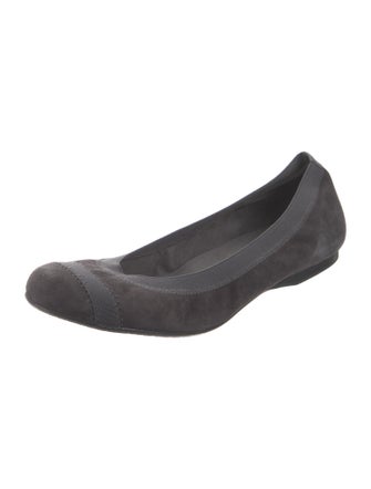 Stuart Weitzman Suede Grosgrain Trim Flats
