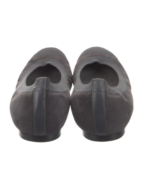 Stuart Weitzman Suede Grosgrain Trim Flats