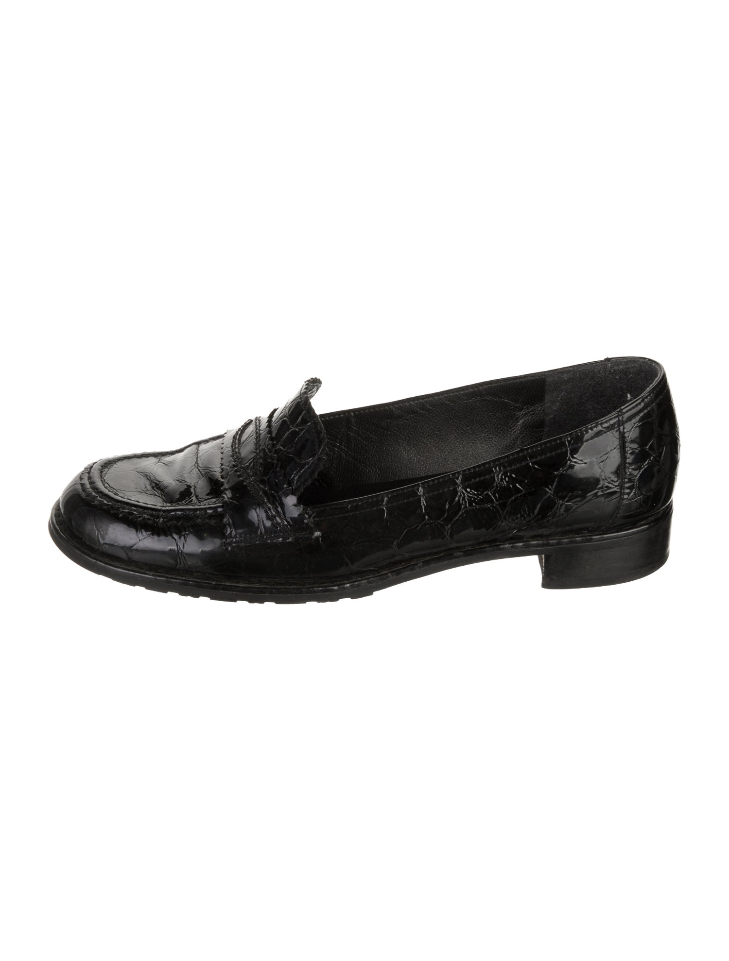 Stuart Weitzman Embossed Leather Loafers