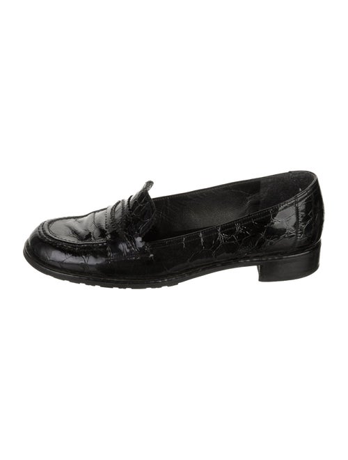 Stuart Weitzman Embossed Leather Loafers