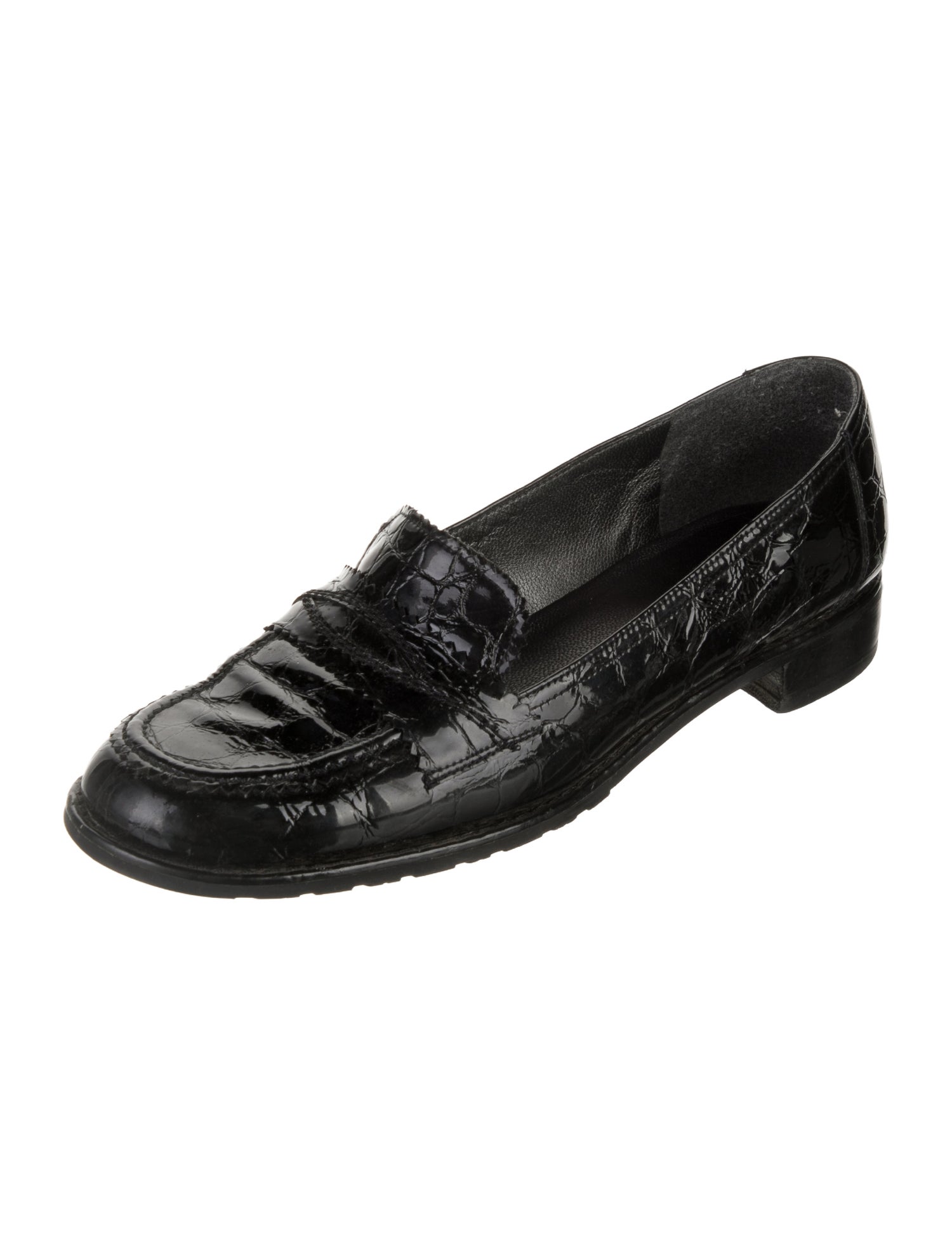 Stuart Weitzman Embossed Leather Loafers