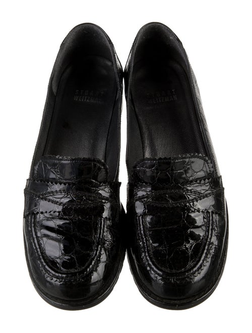 Stuart Weitzman Embossed Leather Loafers